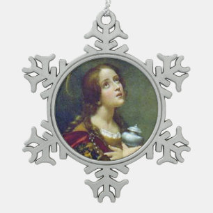 MARIA MAGDALENA SCHNEEFLOCKEN Zinn-Ornament