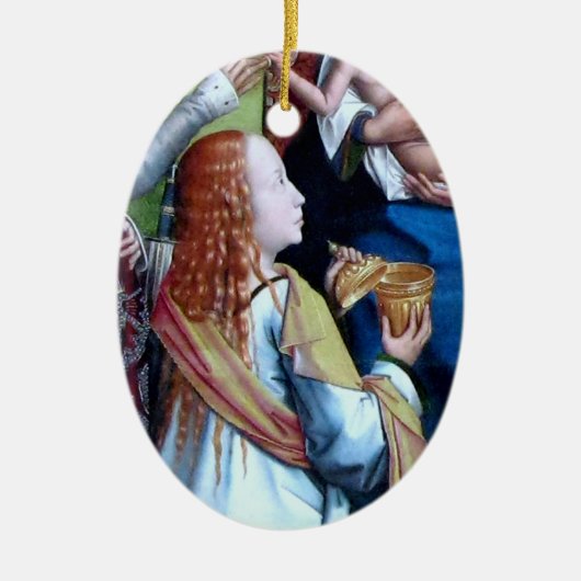 Maria Magdalene als Myrrhussitin (Detail; M 070) Keramik Ornament (Vorne)