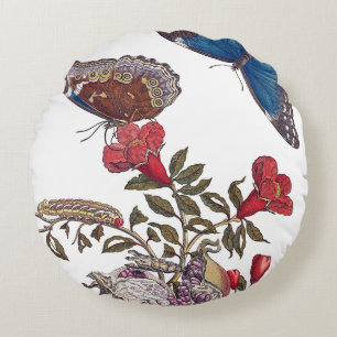 Maria Merian Butterflies Cushions Rundes Kissen