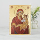 Maria mit Jesus in goldenen Tönen Save The Date (Stehend Vorderseite)