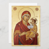 Maria mit Jesus in goldenen Tönen Save The Date (Vorne/Hinten)