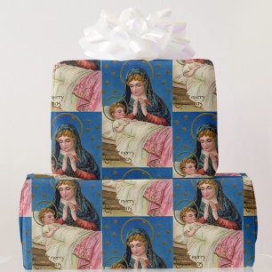 Maria mit Jesuskind Vintage-Karte Reproduktion Geschenkpapier