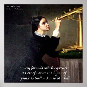 Maria Mitchell Berühmtes "Natur/Gott" Zitat Poster