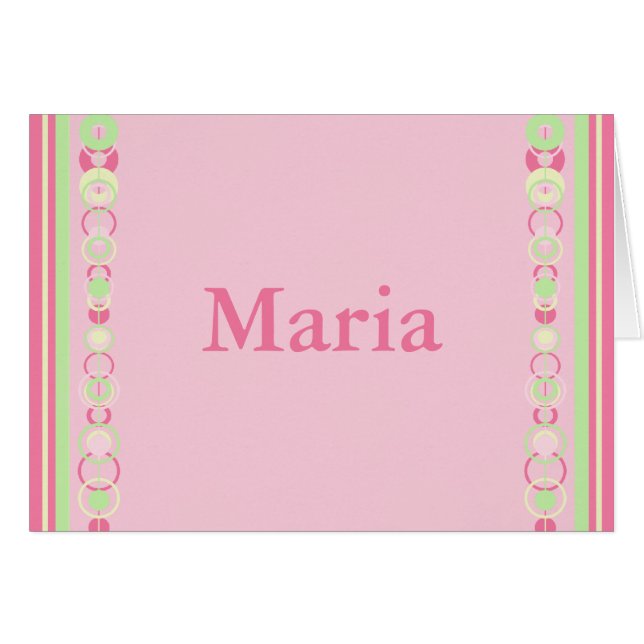 Maria Modern Circle Individuelle Name Card (Vorderseite (Horizontal))