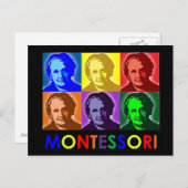 Maria Montessori Pop-Art Postcard Postkarte (Vorne/Hinten)