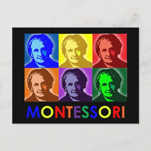 Maria Montessori Pop-Art Postcard Postkarte (Vorderseite)