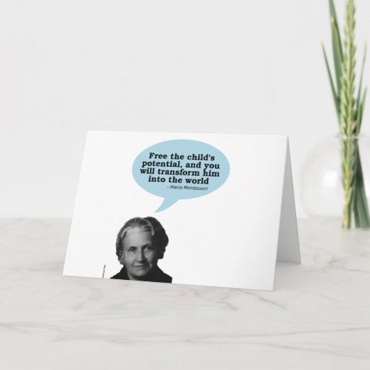 Maria montessori Zitat Karte (Vorderseite)