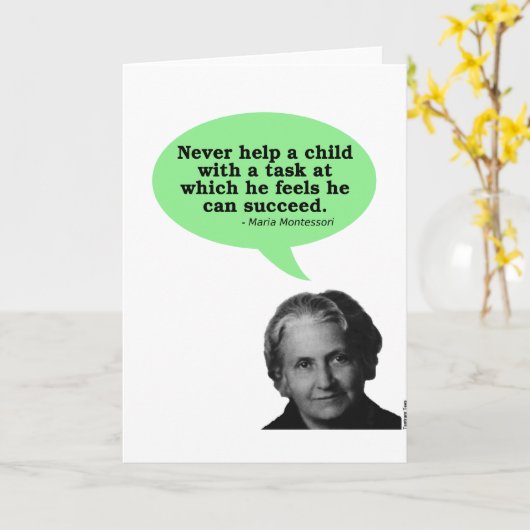 Maria Montessori Zitat Karte (Gelbe Blume)