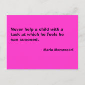 Maria Montessori Zitat Nr. 6 Postkarte (Vorderseite)