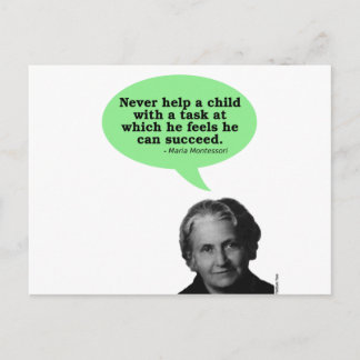 Maria Montessori Zitat Postkarte
