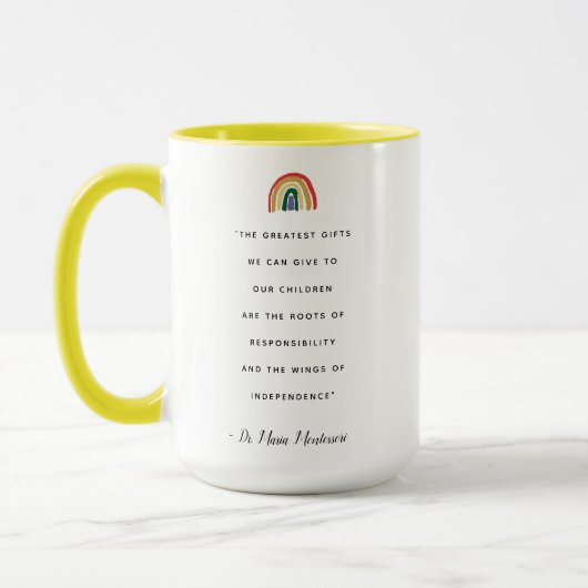 Maria Montessori Zitat Tasse (Links)