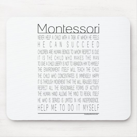 Maria Montessori-Zitate Mousepad (Vorne)