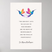 Maria Montessori Zitatposter, das Beste Geschenk Poster (Vorne)