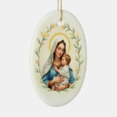 Maria Mutter Gottes Friede und Segen Schrift Keramik Ornament (Rechts)