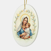 Maria Mutter Gottes Friede und Segen Schrift Keramik Ornament (Links)