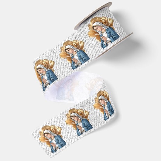Maria Mutter Katholisch Christlich Taufe Satinband (Rückseite)