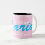 Maria Name Design Pattern Zweifarbige Tasse (VorderseiteRechts)