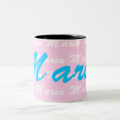 Maria Name Design Pattern Zweifarbige Tasse (Mittel)