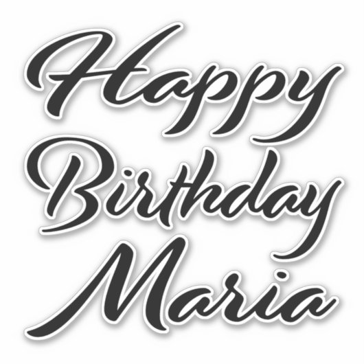 Maria Name Vorname black Sticker Geburtstag (Vorderseite)