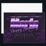 Maria Name Vorname lila retro Karte Geburtstag<br><div class="desc">Eine sehr schöne personalisierte Karte / Grußkarte / Geschenkkarte / Geburtstagskarte im lila retro Design für Maria. Die Rückseite ist frei für einen persönlichen Text oder Ähnliches. Perfekt für deine beste Freundin, Ehefrau, Schwester, Mutter, Tante, Oma, Verlobte, Cousine, Lebenspartnerin oder wen auch immer du mit einem persönlichen und indivuduellem Geschenk...</div>