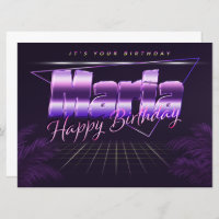 Maria Name Vorname lila retro Karte Geburtstag