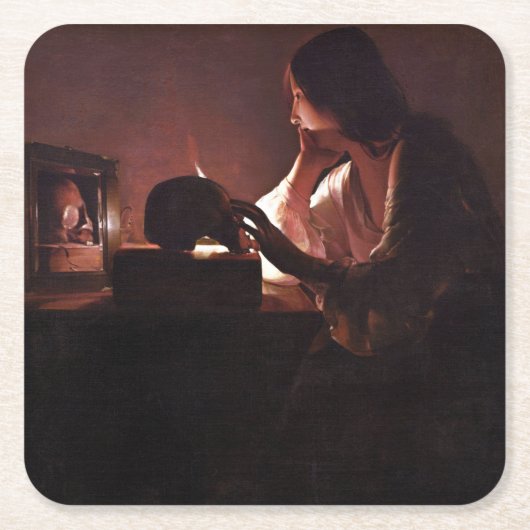 Maria Regrets, La Tour Rechteckiger Pappuntersetzer (Vorderseite)