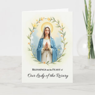 Maria-Rosenkranz-Festtag-Segen-Kranz Karte
