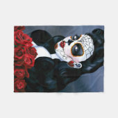 Maria Sugar Skull Rote Rosen Fleecedecke (Vorderseite (Horizontal))