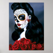 Maria Sugar Skull Rote Rosen Poster (Vorne)