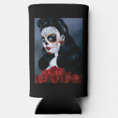 Maria Sugar Skull Rote Rosen Selters Dosenkühler (Rückseite)