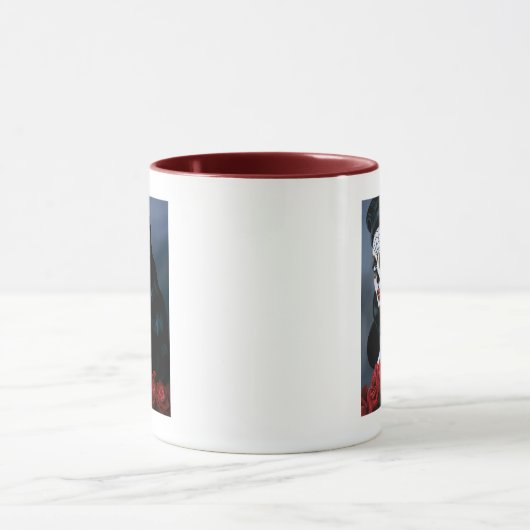 Maria Sugar Skull Rote Rosen Tasse (Zentrum)