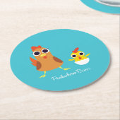 Maria u. Bandit die Hühner Runder Pappuntersetzer (Angewinkelt)