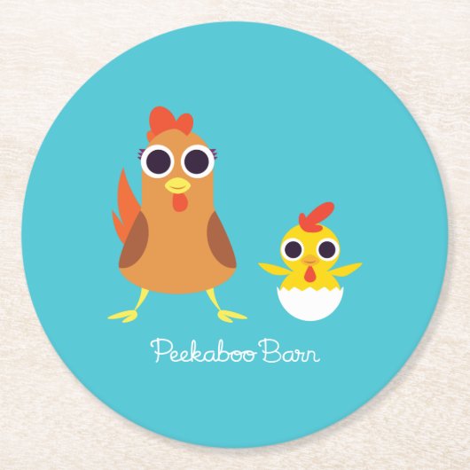 Maria u. Bandit die Hühner Runder Pappuntersetzer (Vorderseite)