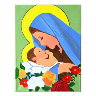 Maria und ein Baby Jesus-Druck Fotodruck