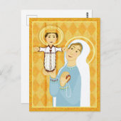 Maria und Jesus-die moderne katholische Ikone Postkarte (Vorne/Hinten)
