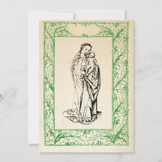 Maria und Jesus heilige Grenzdecke Feiertagskarte (Vorderseite)