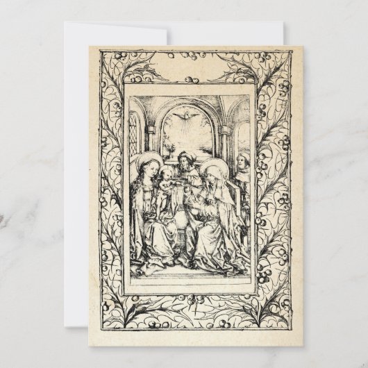 Maria und Jesus heilige Grenzdecke Feiertagskarte (Vorderseite)