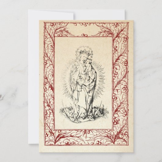 Maria und Jesus heilige Grenzdecke Feiertagskarte (Vorderseite)