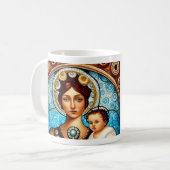 Maria und Jesus Kunst und Zitat Kaffeetasse (Vorderseite Links)