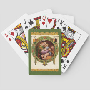 Maria und Jesus mit Stechpalme Spielkarten