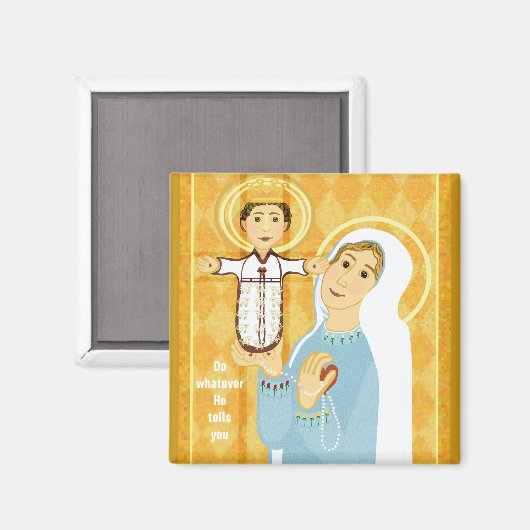 Maria und Jesus-Moderne Ikone Magnet (Vorderseite/Rückseite)