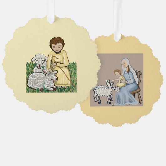 Maria und Jesus Ornament Karte (Vorderseite/Rückseite)