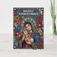 Maria und Jesus Weihnachtskarte Geburt Christi
