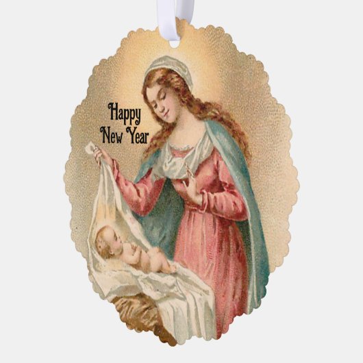 Maria und Jesus Weihnachtsschmuckkarte Ornament Karte (Links)