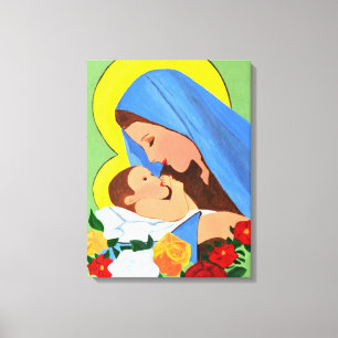 Maria und Jesuskind Leinwandkunst Leinwanddruck