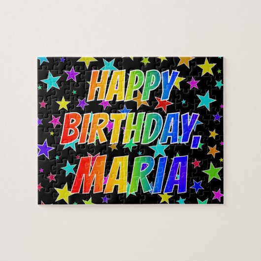 "MARIA" Vorname, Spaß "GLÜCKLICHER GEBURTSTAG" Puzzle (Horizontal)