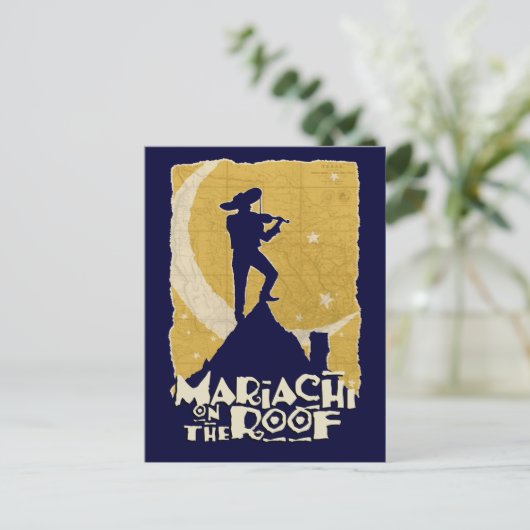 Mariachi am Dach Postkarte (Stehend Vorderseite)