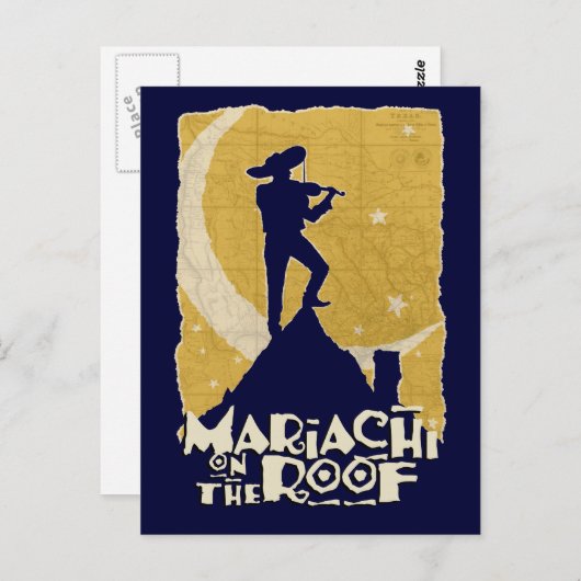 Mariachi am Dach Postkarte (Vorne/Hinten)