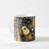 Mariachi Band Cartoon Instruments Kaffeetasse (Vorderseite Links)
