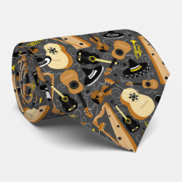 Mariachi Band Instruments Grau Krawatte